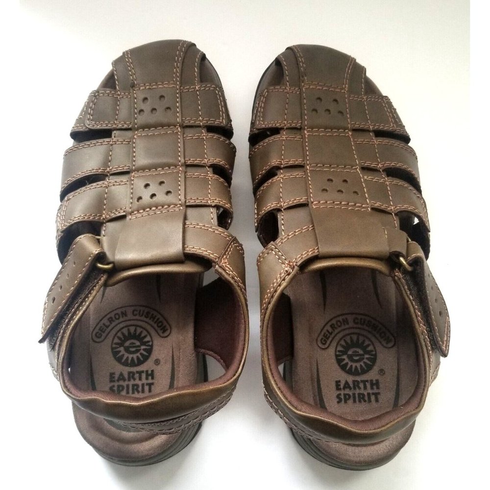 Earth Spirit Closed Toe Ankle Strap Fisherman Sandals  Mens Size 8 Brown